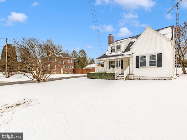 view of front of home with covered porch