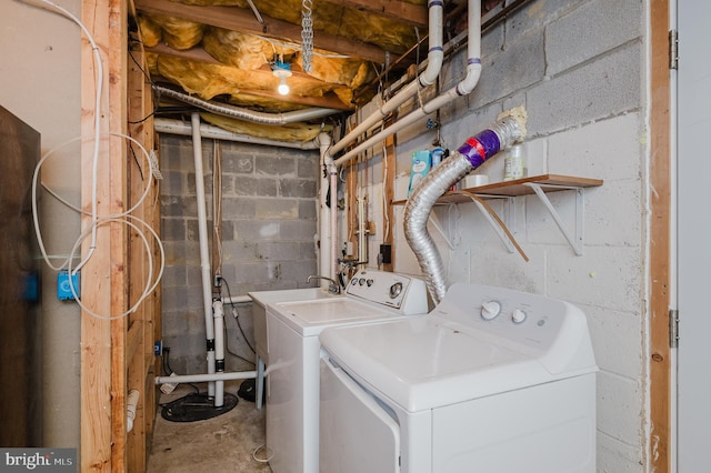 laundry room featuring independent washer and dryer