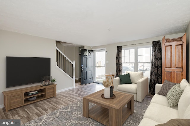 living room featuring hardwood / wood-style flooring