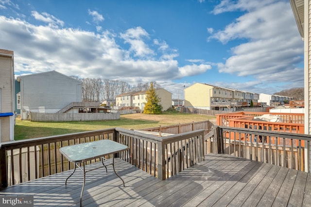 deck with a lawn