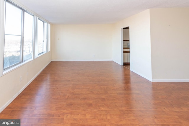 empty room with dark wood-type flooring