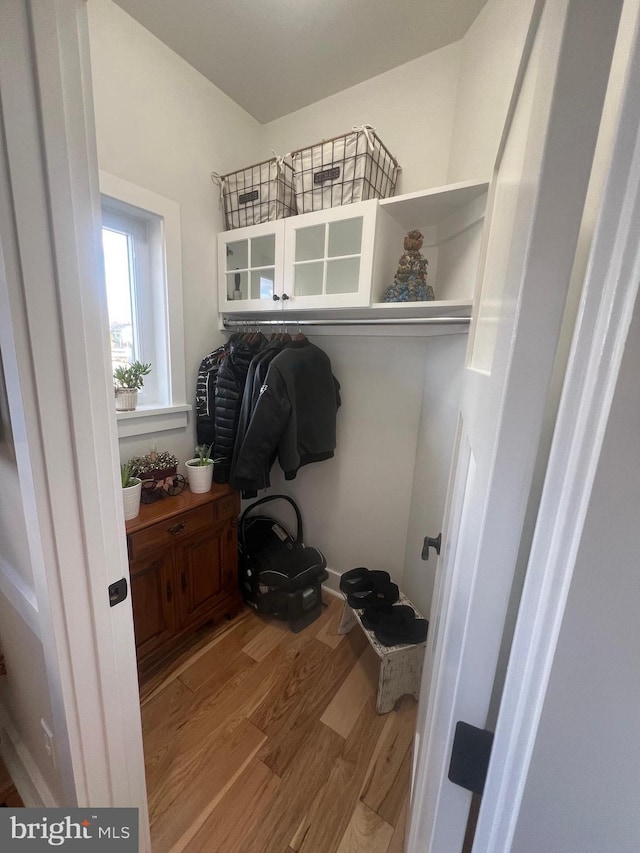 spacious closet with light wood-type flooring