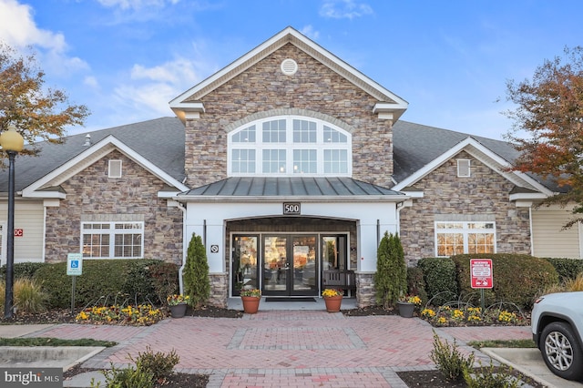 doorway to property with french doors