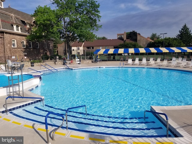 view of pool with a patio