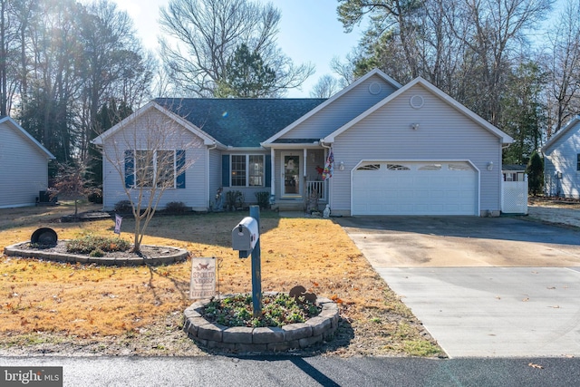 ranch-style home featuring a garage