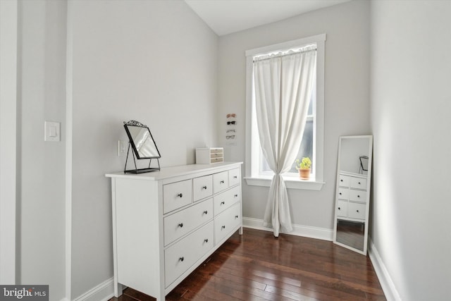 bedroom featuring dark wood-type flooring