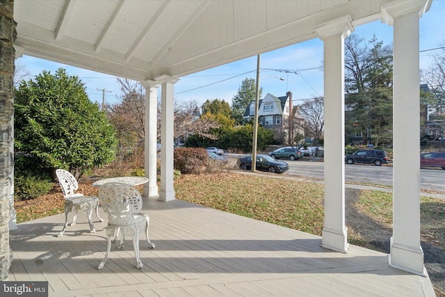 view of patio with a porch