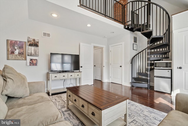 living room featuring light hardwood / wood-style floors