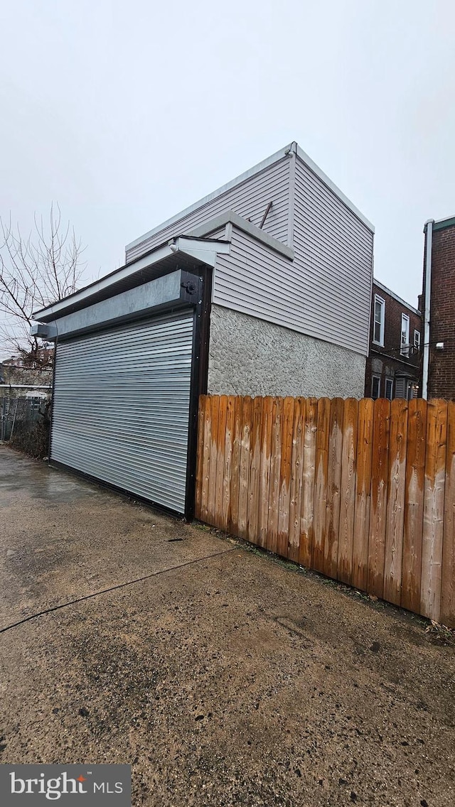 view of garage