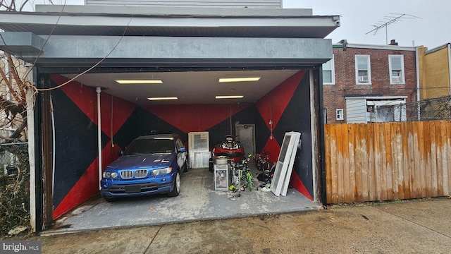 view of garage