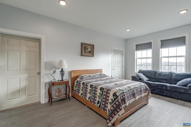 bedroom featuring hardwood / wood-style floors