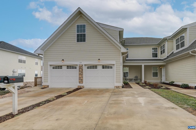 view of front of house with a garage