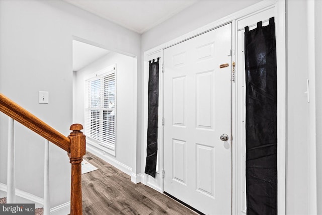 entrance foyer with wood-type flooring