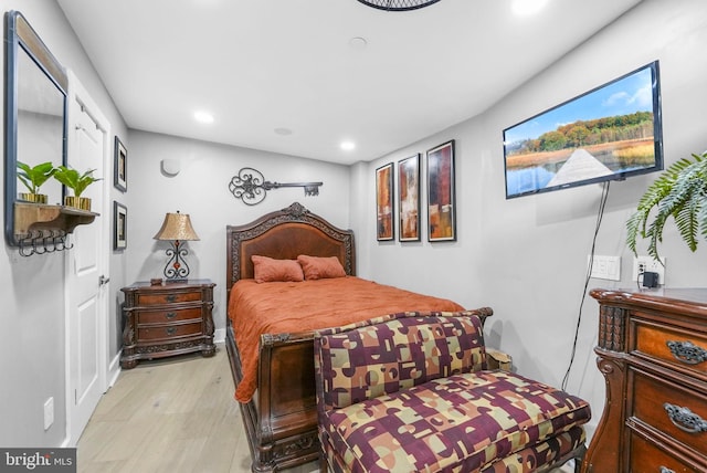 bedroom featuring light wood-type flooring