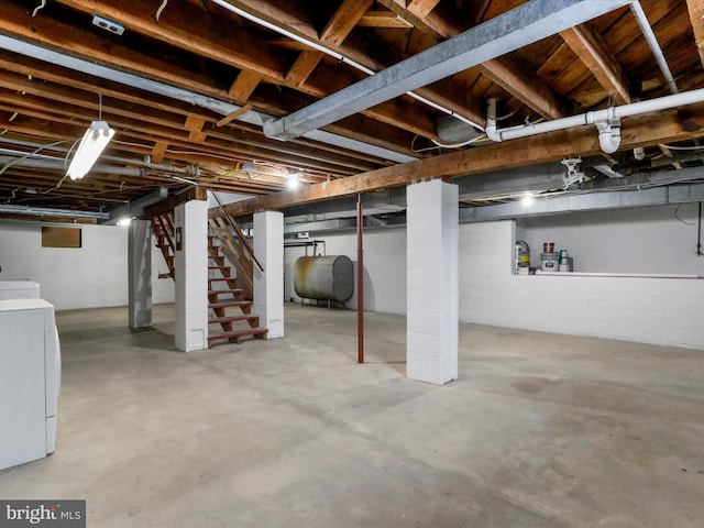 basement with washer / clothes dryer