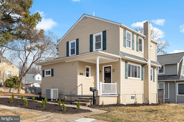 view of front of property with central AC