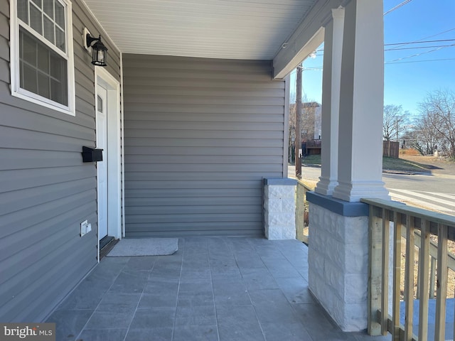 view of patio with a porch