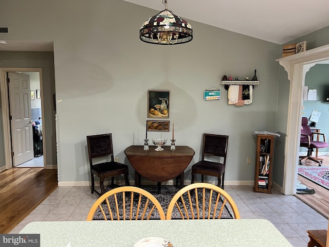 view of tiled dining space