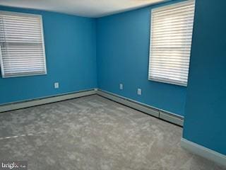 empty room with baseboard heating