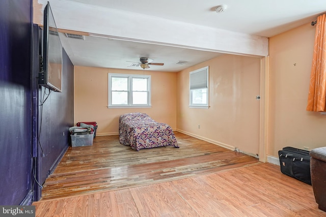 bedroom featuring light hardwood / wood-style floors