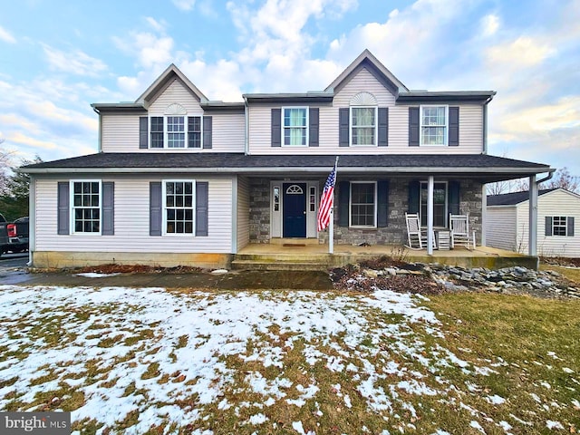 view of front of property with covered porch