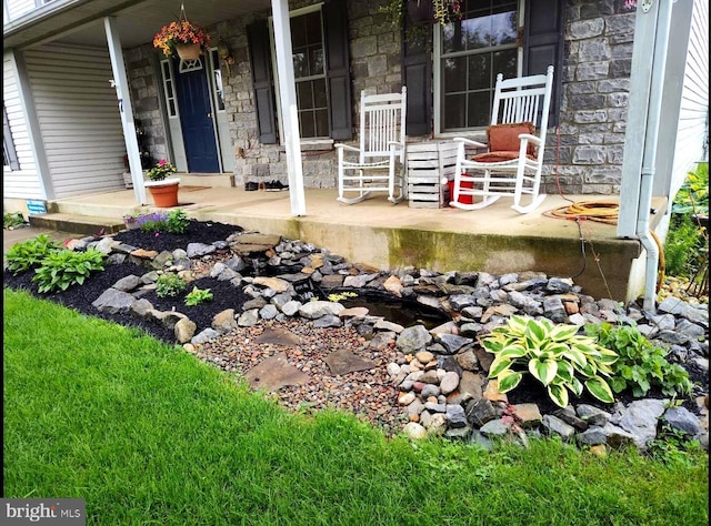 view of patio with covered porch