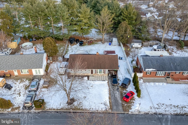 view of snowy aerial view