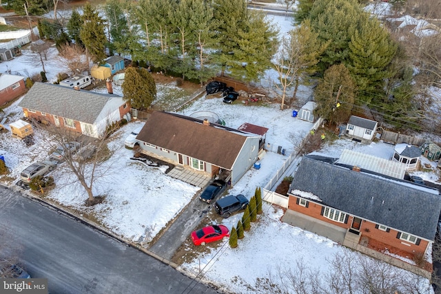 view of snowy aerial view