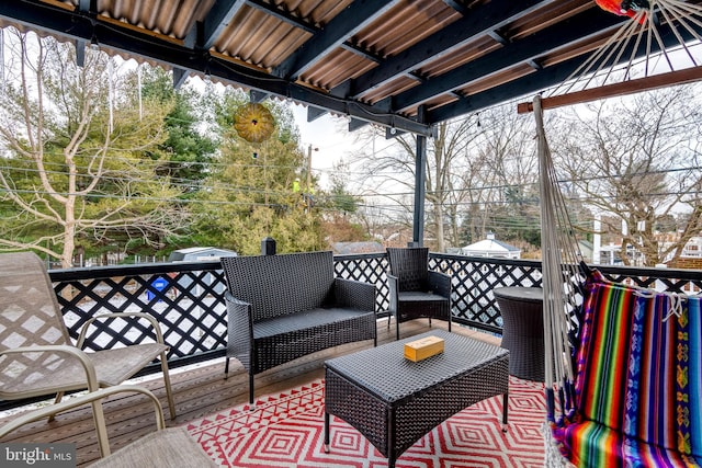 deck with outdoor lounge area