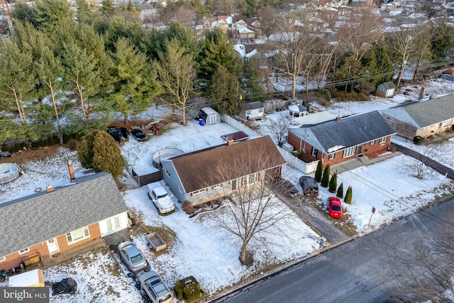 view of snowy aerial view