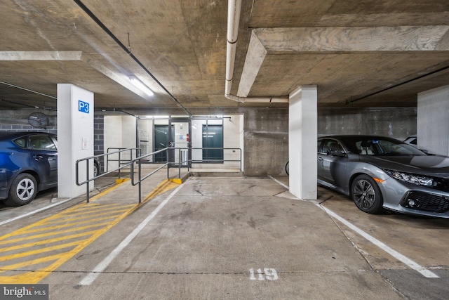 garage with a carport