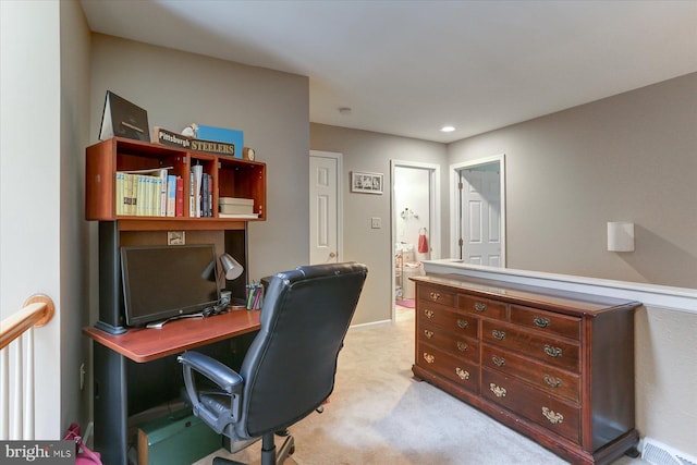 view of carpeted office