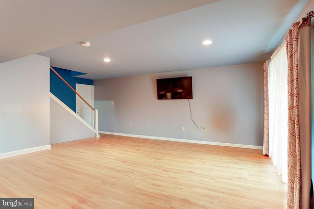 interior space with light hardwood / wood-style flooring