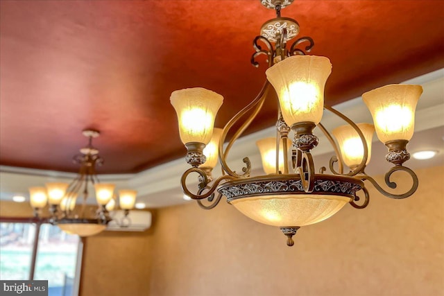 interior details with a notable chandelier