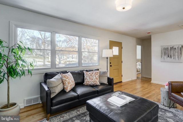 living room featuring hardwood / wood-style flooring