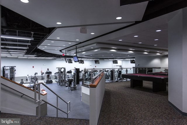 workout area with pool table