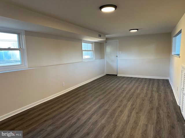 unfurnished room featuring dark hardwood / wood-style flooring