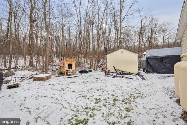 view of snowy yard