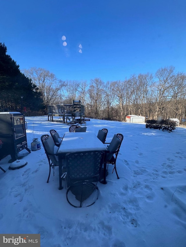 view of snowy yard