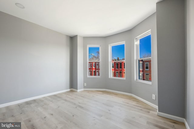 empty room featuring light hardwood / wood-style flooring