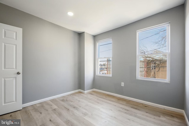 empty room featuring light wood-type flooring