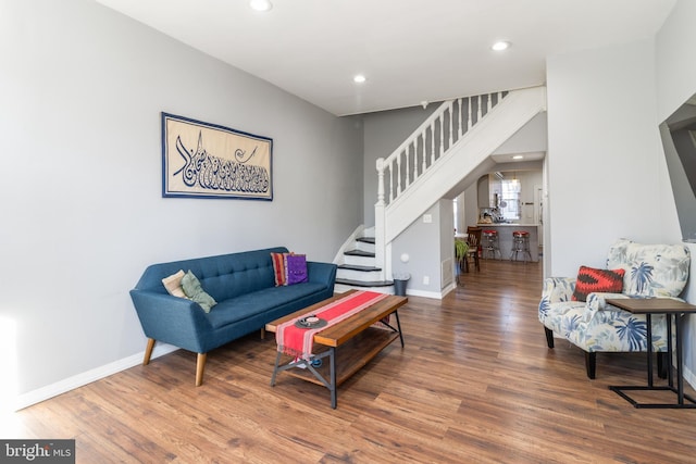 living room featuring hardwood / wood-style floors