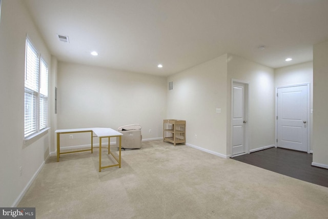 interior space with carpet flooring