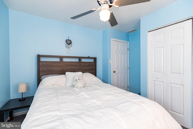 bedroom with ceiling fan