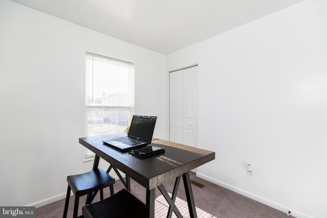 view of carpeted office