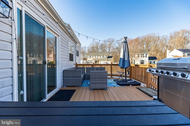 deck with area for grilling