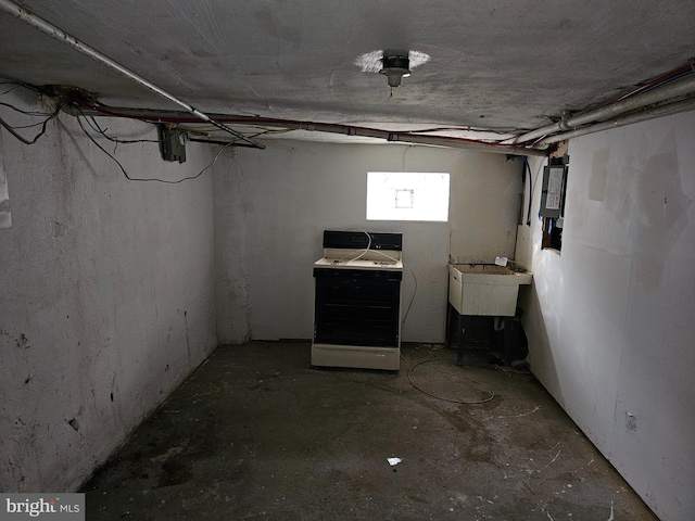 basement with sink