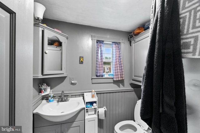 bathroom with vanity and toilet