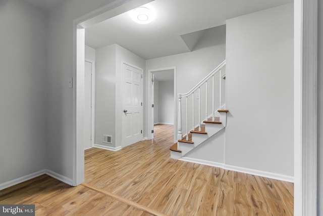 foyer featuring light hardwood / wood-style flooring