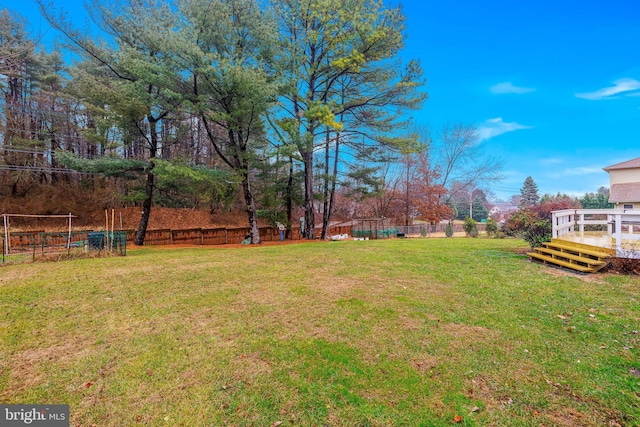 view of yard featuring a deck